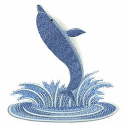 Dolphin Jumping - 4x4 jumping detailed embroidery design for Kids Apparel