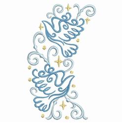 beginner-friendly christmas bird machine embroidery pattern - Dove Border for cute baby onesies