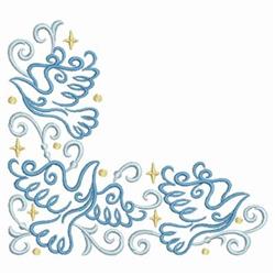 detailed christmas bird machine embroidery pattern - Dove Corner for decorative pillow covers