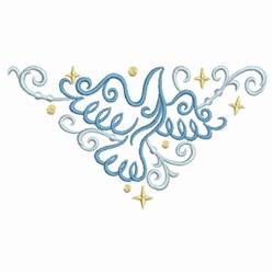 beginner-friendly christmas bird machine embroidery pattern - Doves for kitchen tea towels