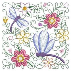 Dragonfly Block - 4x4 block detailed machine embroidery design for kitchen tea towels