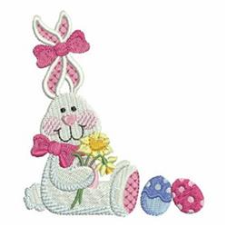 Easter Bunny - 4x4 bunny rabbit detailed embroidery design for decorative pillow covers