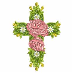 Easter Cross - 4x4 rose detailed machine embroidery design perfect for Home Decor