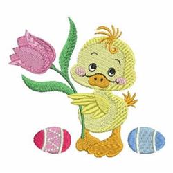 Easter Duck - 4x4 bird detailed machine embroidery design for Kids Apparel