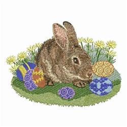 bunny rabbit detailed machine embroidery - Easter Egg Bunny for patchwork quilt blocks