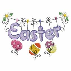 Easter Eggs Clothesline - 5x7 clothesline detailed embroidery design for kitchen tea towels