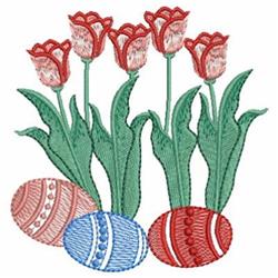 Easter eggs detailed machine embroidery - Easter Eggs & Roses for decorative pillow covers