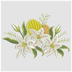 leaf detailed machine embroidery - Easter Flowers perfect for decorative pillow covers