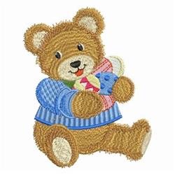 Easter Teddy Bear - 4x4 bear detailed machine embroidery design for Baby Blankets
