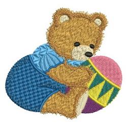 Easter Teddy Bear - 4x4 bear detailed machine embroidery design for cute baby onesies