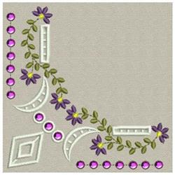 beginner-friendly corner machine embroidery pattern - Elegant Corner for patchwork quilt blocks