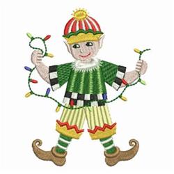 Christmas elf detailed machine embroidery - Elf With Lights for Party Decorations