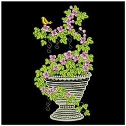 detailed summer garden machine embroidery pattern - Enchanted Garden for decorative pillow covers