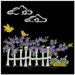 garden detailed machine embroidery - Enchanted Garden perfect for Quilt Borders