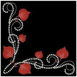 Fall Candlewick Corner - 4x4 leaf beginner-friendly embroidery design for Napkins