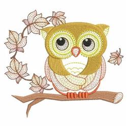 detailed autumn owl machine embroidery pattern - Fall Owl for decorative pillow covers
