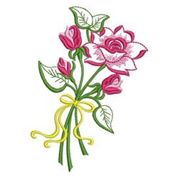 rose beginner-friendly machine embroidery - Fancy Bouquet for festive table runners