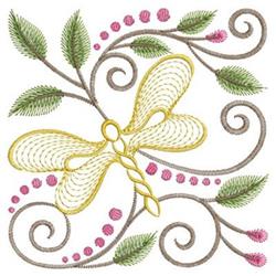 butterfly beginner-friendly machine embroidery - Fancy Dragonfly for patchwork quilt blocks