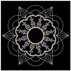 beginner-friendly floral machine embroidery pattern - Fancy Floral for patchwork quilt blocks