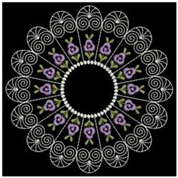 Fancy Flower Circle - 4x4 circle detailed embroidery design for decorative pillow covers