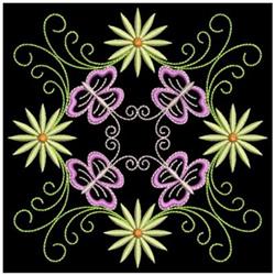 butterfly detailed machine embroidery - Fancy Quilt Block for reusable tote bags