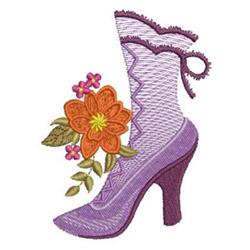detailed boot machine embroidery pattern - Fancy Victorian Boot for kitchen tea towels