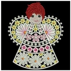 detailed angel FSL lace machine embroidery pattern - Fantasy Angels for reusable tote bags