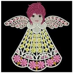 Fantasy Angels - 4x4 angel FSL lace machine embroidery design for reusable tote bags