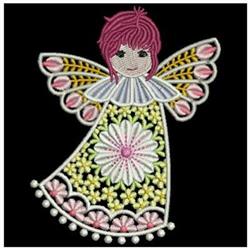 detailed angel FSL lace machine embroidery pattern - Fantasy Angels for reusable tote bags
