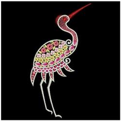 bird detailed machine embroidery - Fantasy Cranes perfect for kitchen tea towels