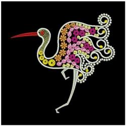 detailed bird machine embroidery pattern - Fantasy Cranes perfect for kitchen aprons