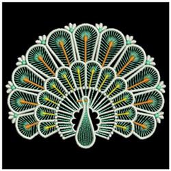 detailed bird machine embroidery pattern - Fantasy Peacocks for patchwork quilt blocks