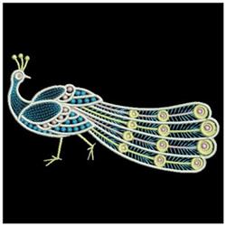 Fantasy Peacocks - 4x4 bird detailed embroidery design for decorative pillow covers