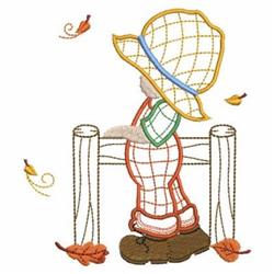 beginner-friendly autumn leaf machine embroidery pattern - Fence Boy for reusable tote bags