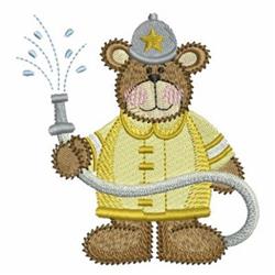 bear detailed machine embroidery - Fireman Bear perfect for decorative pillow covers