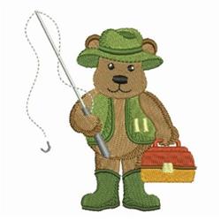bear detailed machine digital embroidery - Fishing Bear perfect for kitchen aprons