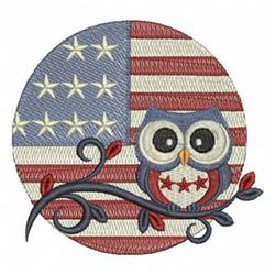 Flag Owl - 4x4 owl detailed machine embroidery design perfect for Baby Blankets