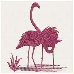 detailed bird machine embroidery pattern - Flamingo perfect for kitchen tea towels