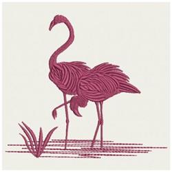 bird beginner-friendly machine embroidery - Flamingos Wading for kitchen tea towels