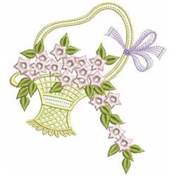 Floral Baskets - 4x4 basket detailed embroidery design for decorative pillow covers