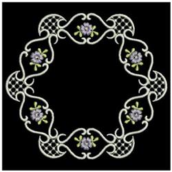 Decorative floral border with intricate floral motifs, elegant curved lines, and soft purple and green colors.