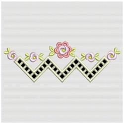 Floral Cutwork Border - 5x7 border beginner-friendly embroidery design for kitchen tea towels