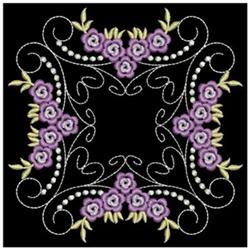detailed rectangle machine embroidery pattern - Floral Rectangle for festive table runners