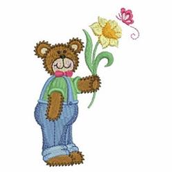 Flower Bear - 4x4 bear beginner-friendly embroidery design for Holiday Sweaters