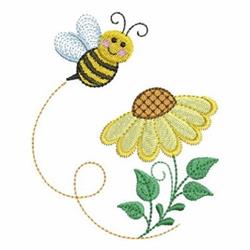 Flower Bee - 4x4 bee beginner-friendly machine embroidery design for cute baby onesies