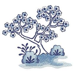 Flowering Tree - 4x4 tree detailed machine embroidery design for kitchen tea towels