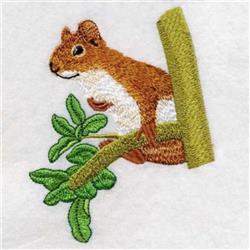 Fluffy Chipmunk - 4x4 tree detailed embroidery design for decorative pillow covers