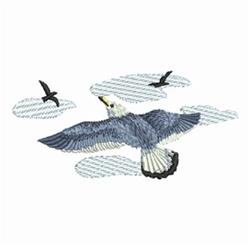 Flying Gulls - 4x4 bird beginner-friendly machine embroidery design for Beach Bags