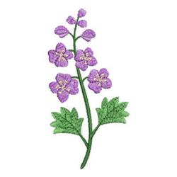 Foothill Larkspur - 4x4 leaf beginner-friendly embroidery design for kitchen aprons