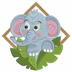 detailed elephant machine embroidery pattern - Framed Elephant for reusable tote bags